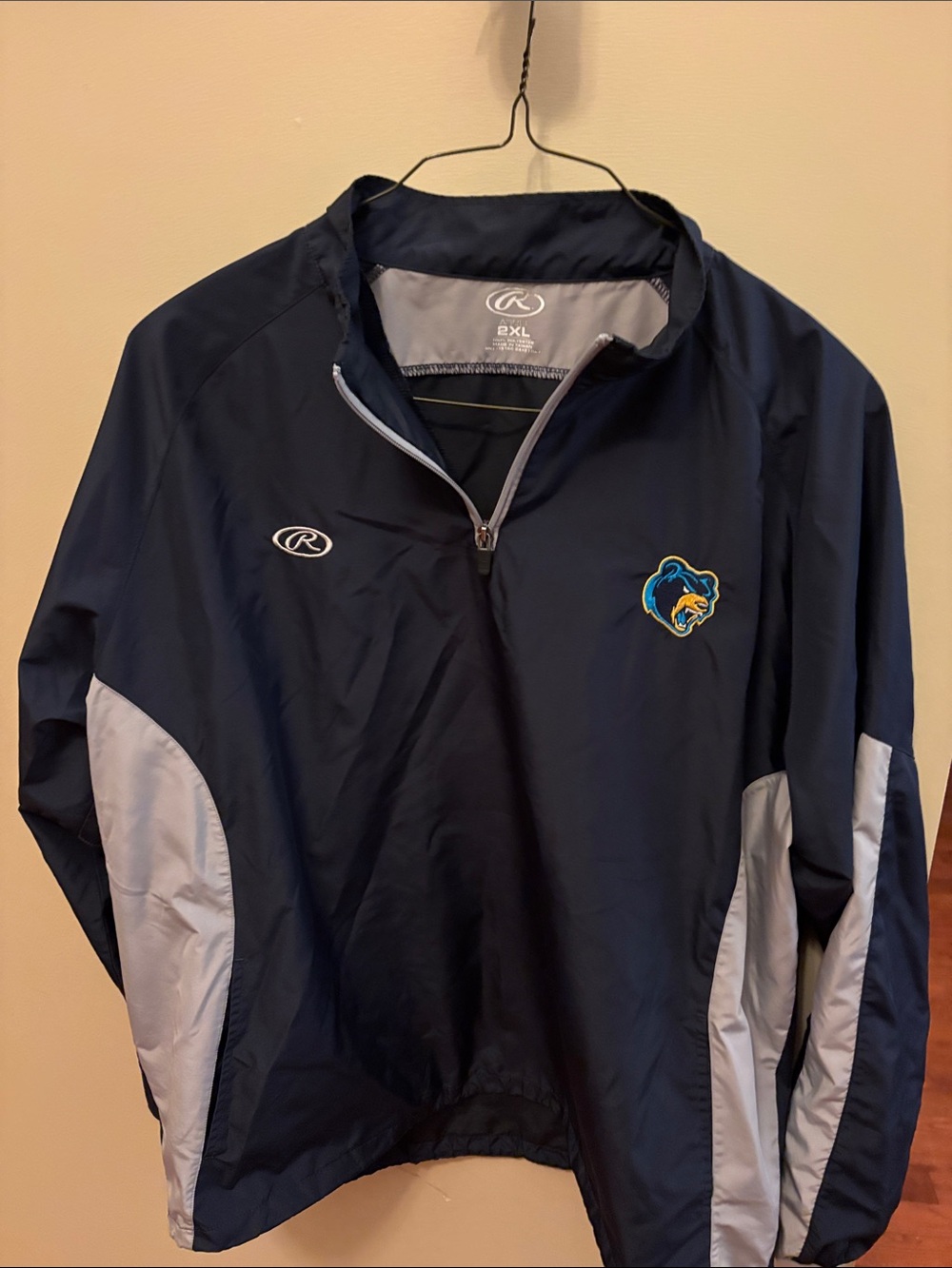 Reel Legends Navy and Light Gray Quarter-Zip Windbreaker